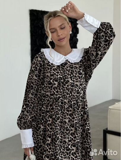 Платье леопардовое