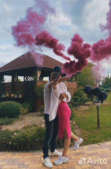 Цветной дым для фото, гендер пати