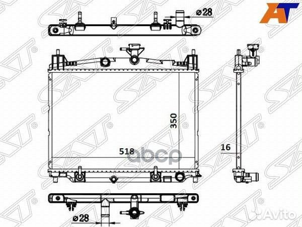 Радиатор Mazda Demio 07-14 / 2 07-15 MZ0012-1 Sat