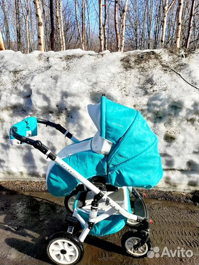 Коляска riko bruno 2 в 1 жаккард + экокожа