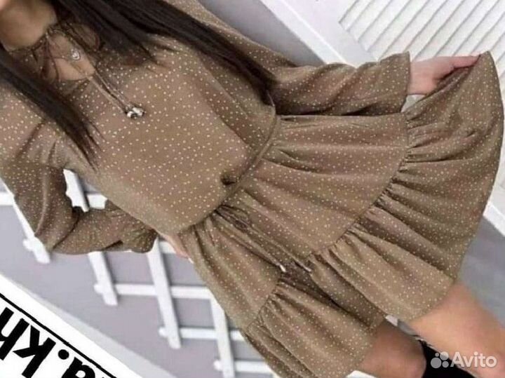 Платье женское в горох 42 размер