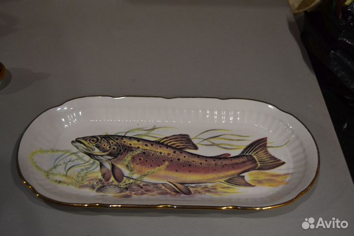 Блюдо рыба старая германия