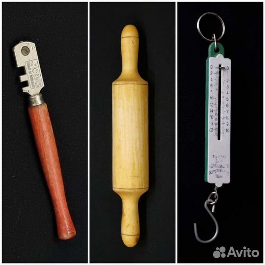 Весы безмен СССР, скалка, стеклорез Германия