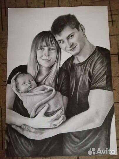 Портрет по фото карандашом