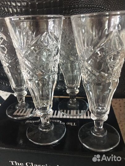 Набор 4 шт хруст рюмок для коньяка