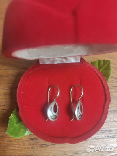 Серебряный набор серьги и кольцо