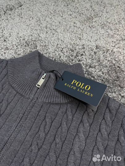 Полу замок polo ralph lauren вязаный серый