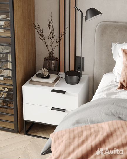 Тумба прикроватная Loft Luce бежевая