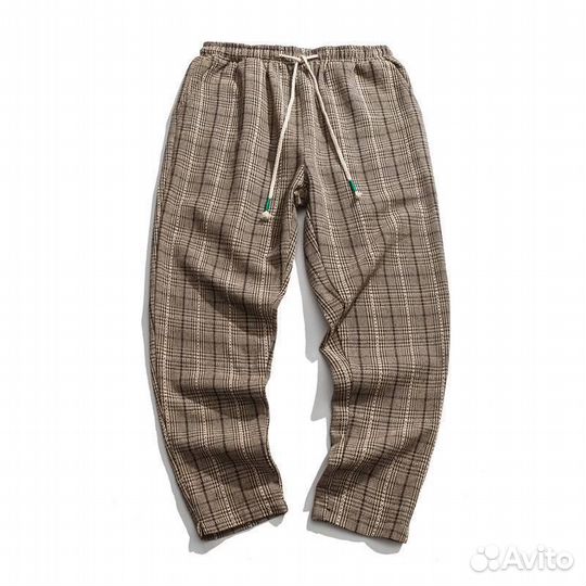 Брюки теплые в клетку