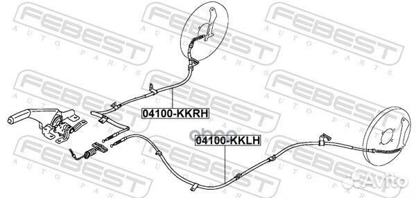Трос ручного тормоза левый 04100-kklh 04100-KKL