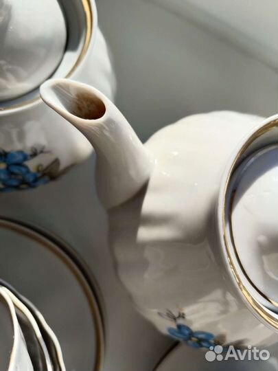 Сервиз чайный Голубые цветы Дулёво 15 предметов