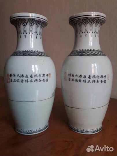 Китайские парные вазы ручной работы