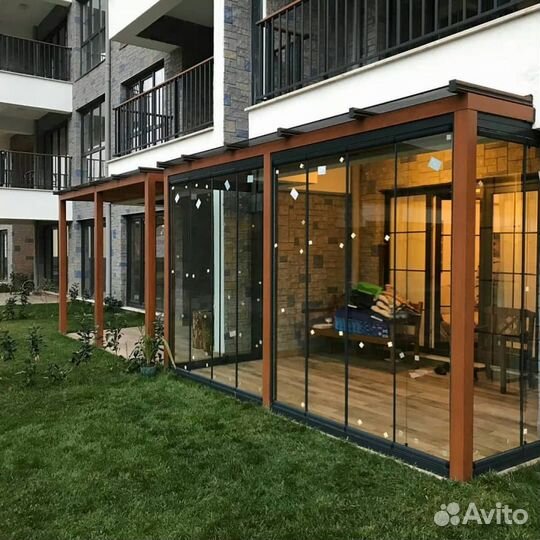 Безрамное остекление Гармошка