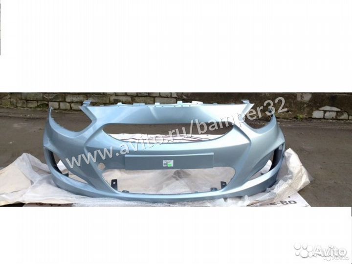 Бампер на Хендай Солярис Голубой VEA передний