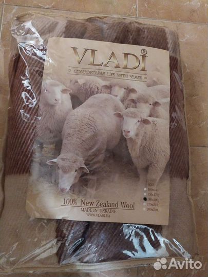 Плед шерстяной новый