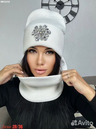 Шапка женская+снуд