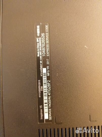 Ноутбук dell на запчасти