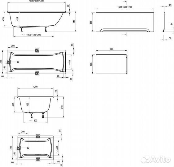 Ванна акриловая Ravak Classic N 170x70