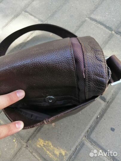 Сумка мужская натуральная кожа через плечо