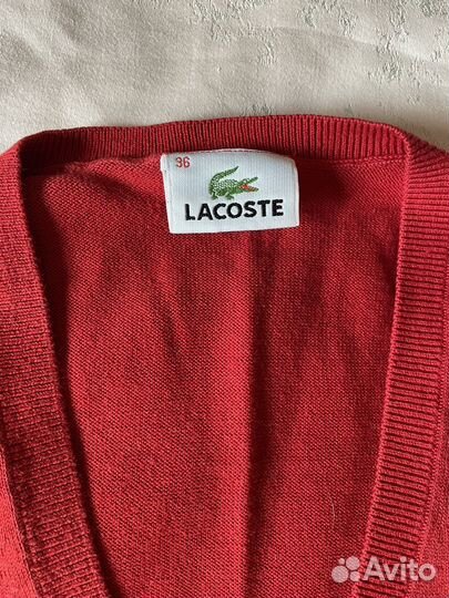 Полувер джемпер lacoste женский 36 хлопок