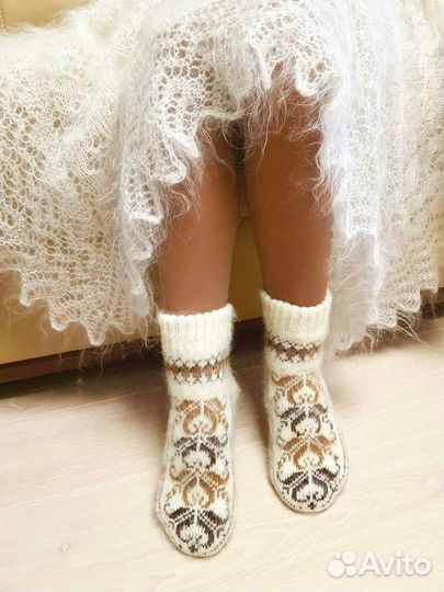 Носки женские пуховые Следки пуховые вязаные