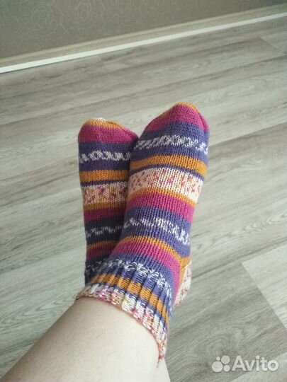 Носки ручной вязки шерстяные