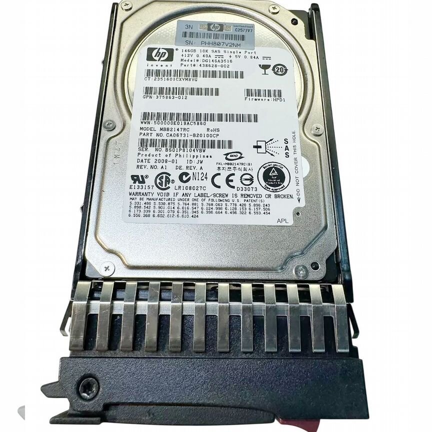 [DG146A3516] Жесткий Диск Hp 146gb 10000 Sas 2,5" Hd Dg146a3516