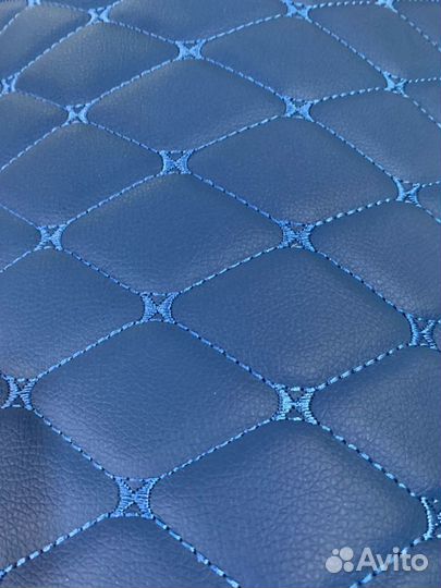 Экокожа синяя