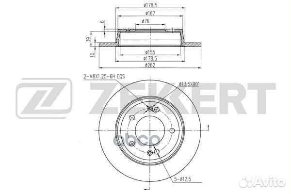 Диск торм. зад. Hyundai Elantra III 11- Creta