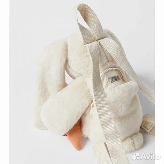 Сумка-рюкзак для девочки плюшевый кролик zara kids