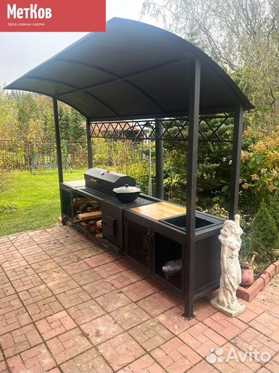 Мангал лофт с крышей