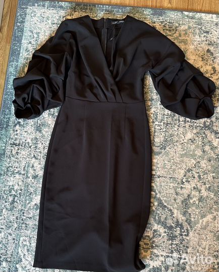 Платье zara черное миди