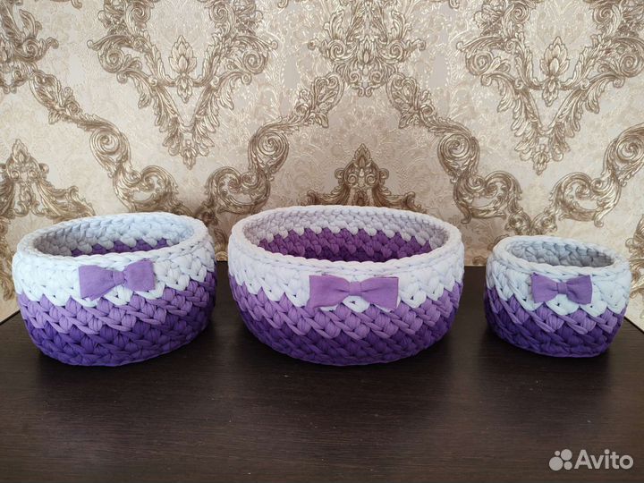 Корзины из трикотажной пряжи