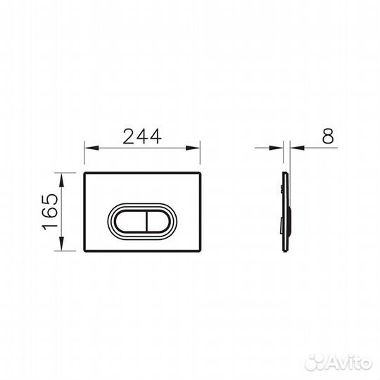 Кнопка смыва Vitra Loop O 740-0580 глянцевый хром