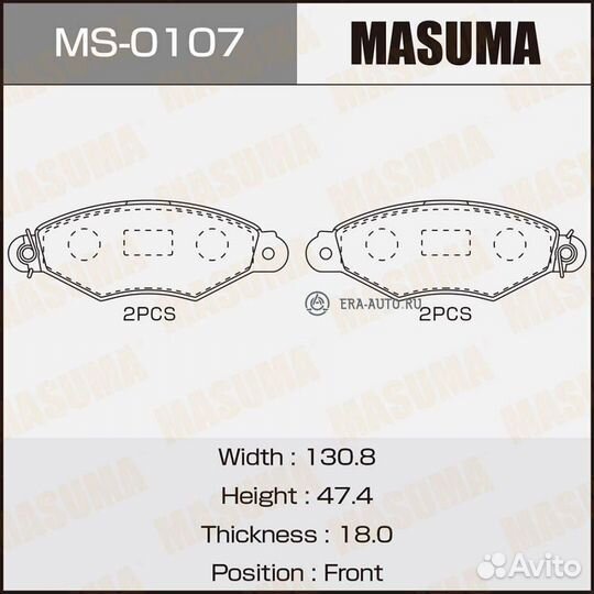 Masuma MS-0107 Колодки торм.пер