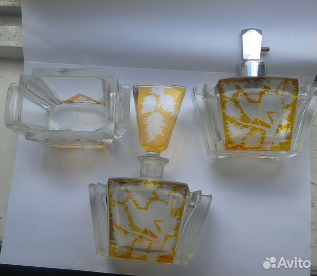 Туалетный набор из хрусталя Богемия Чехия