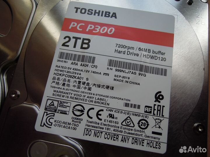 Seagate & Toshiba / HDD / 2TB / 1TB / 500GB