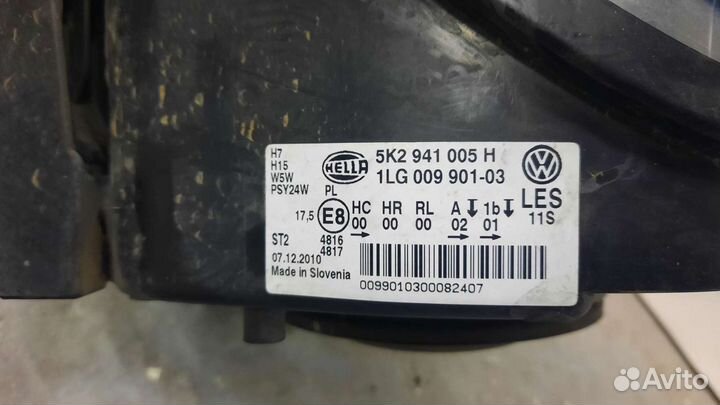 Левая фара Volkswagen golf 6 галоген