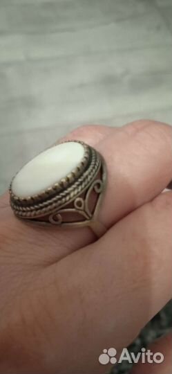 Серебряное кольцо с агатом СССР