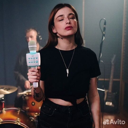 Портативный микрофон-караоке колонка hoco BK3 blue