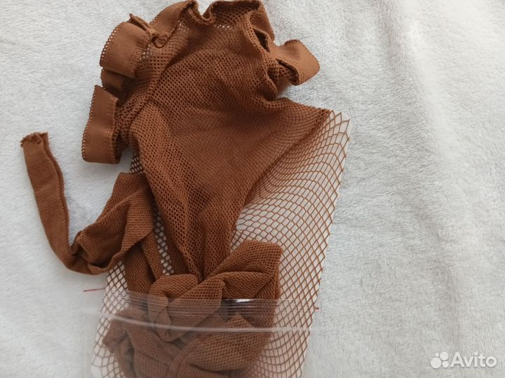 Колготки женские в сеточку, коричневые, цветные