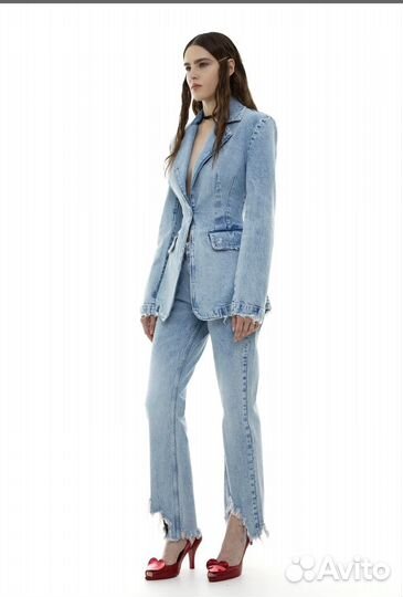 Джинсовый пиджак приталенный sorelle s