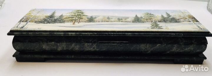 Нож Златоуст в футляре из змеевика