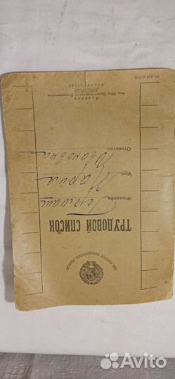 Трудовой список, ранние советы 1927 год