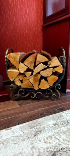 Каминный набор кованный и дровница цвет бронза