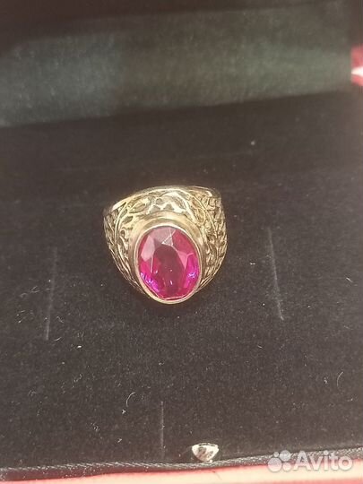 Перстень серебро с глубокой позолотой