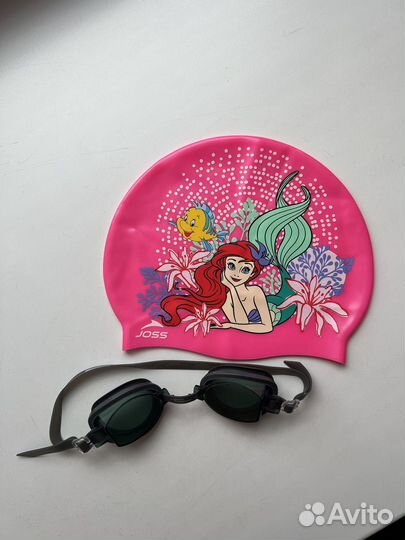 Шапочка и очки для плавания 3-7 лет