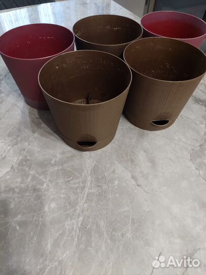 Горшок для цветов с поддоном пропилен
