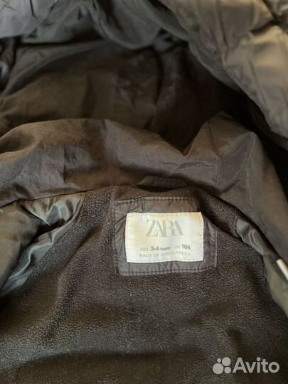 Детский пуховик zara 104