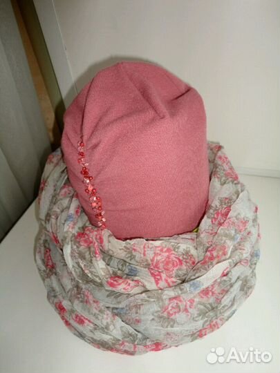 Шапка женская нежно-розовая (зима), р. 56-58